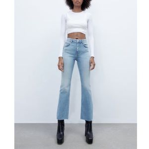 Zara Flare Cropped Jeans